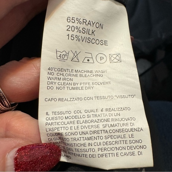 Lindarico Italy Ruffled V-Neck Ruched Silk Blend Tie Mini Dress - Picture 5 of 8